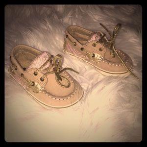 Infant Sperry shoes.